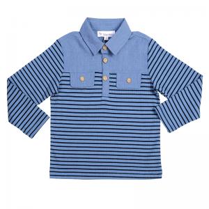 100% Cotton Multicolour Cotton Spandex Striped Children Kids Polo t shirts For 2-14 Years