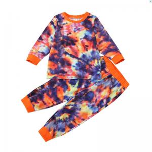 2021 New Tie Dye Kids Pajamas Children Loungewear Fashion Kids Long Sleeve Suits