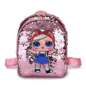 BTS Reversible Sequins Kids Children Backpack LOL Bags 