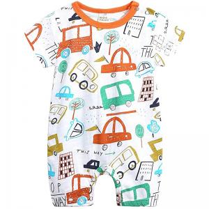 Baby Boy Outfits Short Sleeve Clothing Set Print Cartoon Baby Summer Romper 0-2Y