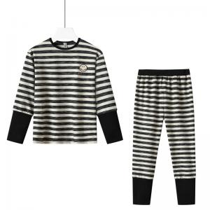 Boutique Fall Boys Girls Stripe Knit Outfits Sleepwear Kids Pajamas