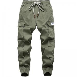 Boys Cargo Pants Drawstring Loose Jogging Bottoms Elastic Cuffed Cargo Joggers