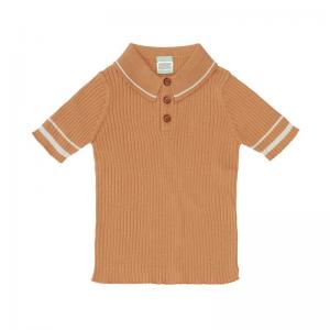 Boys' Cotton Knit Sweater Pullover Short Sleeve Textured Knitted Polo Shirt (3-10yrs)