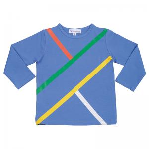 Colorful Stripe Printed t shirts For Kids Boy Round Neck Basic T-shirt 