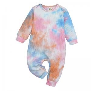 Custom 100% Organic Cotton Tie Dye Baby Jumpsuit Romper Clothes Onesie