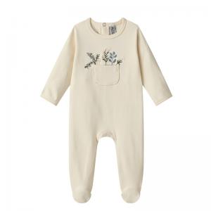 Customize Baby Cotton Clothing Fashion Embroidery Infant Footed Onesie Baby Rompers