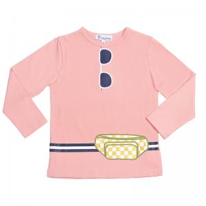 Cute Pink Kids Clothes New Style Pattern Design Knitted Girls T Shirts