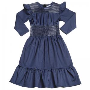 Fashion Design Soft Girls Ruffled Cuff Maxi Dress Kids Long Stylish Cotton Dresses