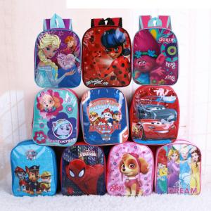 Front PVC Print Diseny Cartoon Kids Pre School Bags