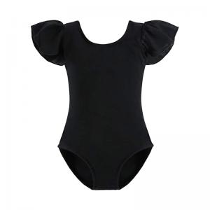 Girl's Cotton Ruffle Short SLeeve Leotard For Dance,Gumnastics And Ballet