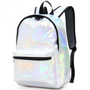 High Quality 16 inch Laser PU leather Fashion City Backpack Rucksack For Women 