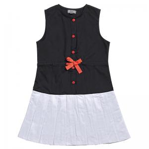 High Quality Customized Summer Cotton Sleeveless Pleat Skirt Kids Dress