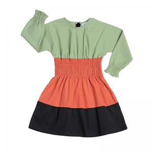 Hot Sale Smocking Stitch Tight Waist Pattern Dress For Beautiful Children Girls 