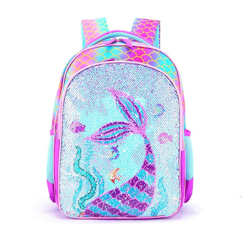 Hot Selling Reversal Sequin Mermaid Character School Backpack For Girls