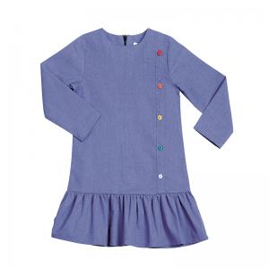 Kids Dress For Girls Long Sleeved Colorful Button Dress for Teen Children Kids Dress For Girls Long Sleeved Colorful Button Dress for Teen Children