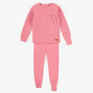 Kids Pajama Cotton Long Sleeve O-neck Solid Pattern Leggings Pajamas Unisex 