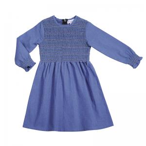 Korean Style Children Clothes Kids Multicolor Stitching Smocking Dress For Girls 
