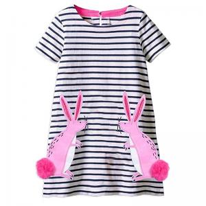 Lovely Wholesale Children Boutique Clothes Easter Bunny Applique Dresses For Kids 
