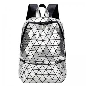 Night Light Leisure Fashion PU leather Geometry Backpack For City Travel