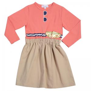 OEM Service Newest Style Fashion Girls Kids Knitted With Woven Dress  