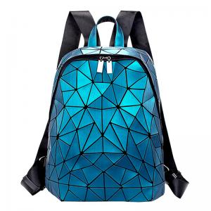 PU leather Geometry Shining Lights City Fashion Backpack For Men Women