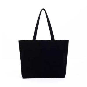 Progrand Canvas Black Tote Hand Shopping Bag
