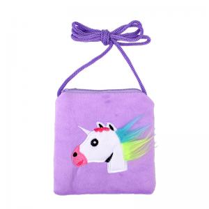 Small Shoulder Unicorn Plush Change Pocket Coin Bags Purse For Kids