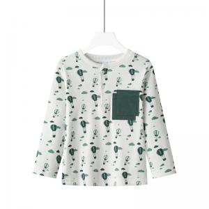 Solf Touch Wholesale Spring Cotton Spandex Full Sleeve Boys Children Kids T-shirt 