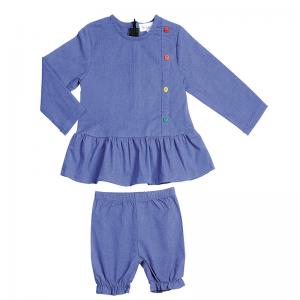 Wholesale Infant Baby Girl Set Clothing Soild Color Long Sleeve Top Girl Clothes