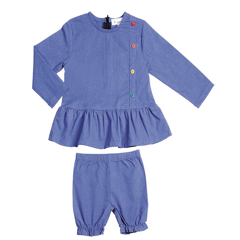 Wholesale Infant Baby Girl Set Clothing Soild Color Long Sleeve Top