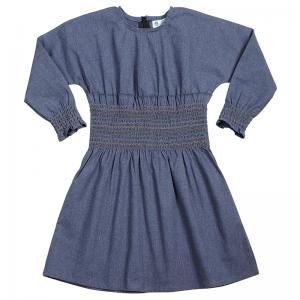 Wholesale Top Quality Kids Girls Colorful Smocking By Waist And Cuff Dress For Girl Kids